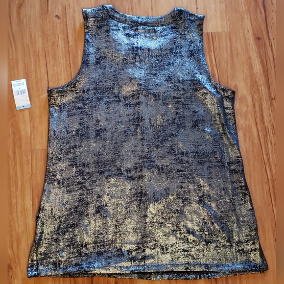 Metallic Silver & Navy Blue Tank (Medium) - Picture 2 of 4